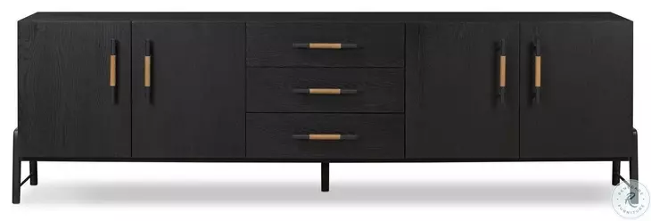 Rosedale Chaps Sand Ebony Oak Veneer 94" Media Console
