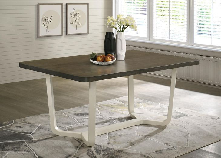 Biloxi Greyish And White 71" Rectangular Dining Table