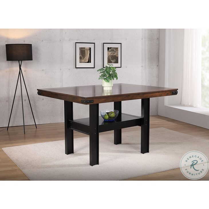 Patterson Mango Oak And Black 60" Counter Height Dining Table From