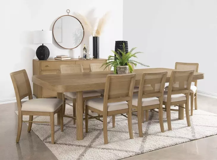 Arini Sand Wash Rattan Cane Dining Side Chair Set of 2
