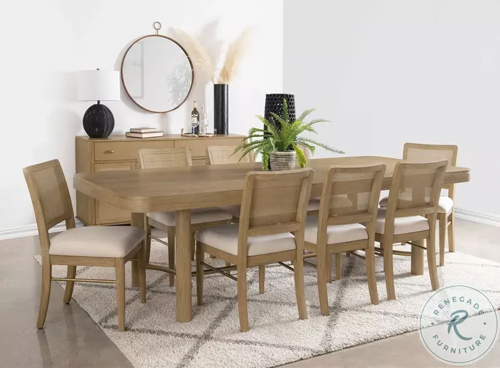 Arini Sand Wash Rattan Cane Dining Side Chair Set of 2