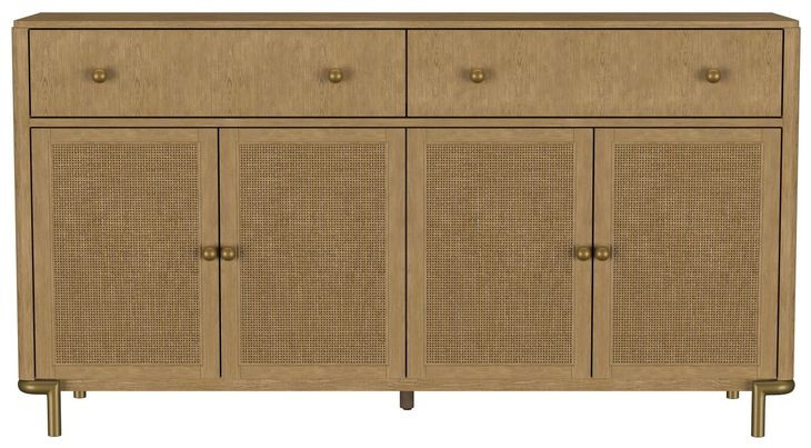 Arini Sand Wash 2 Drawer Cane Door Sideboard Server