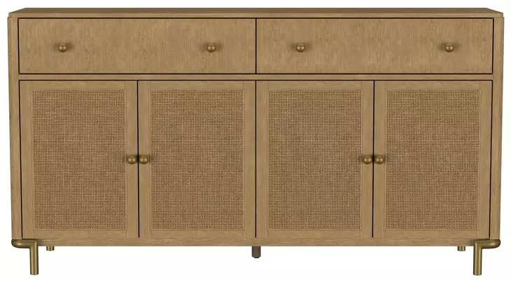 Arini Sand Wash 2 Drawer Cane Door Sideboard Server