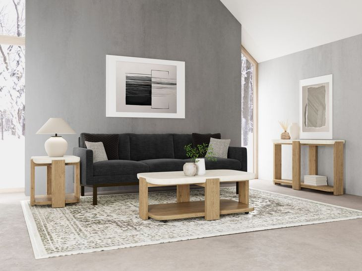 Sanibel Pale Oak and White Rectangular Cocktail Table