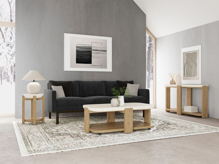 Sanibel Pale Oak and White Rectangular Cocktail Table