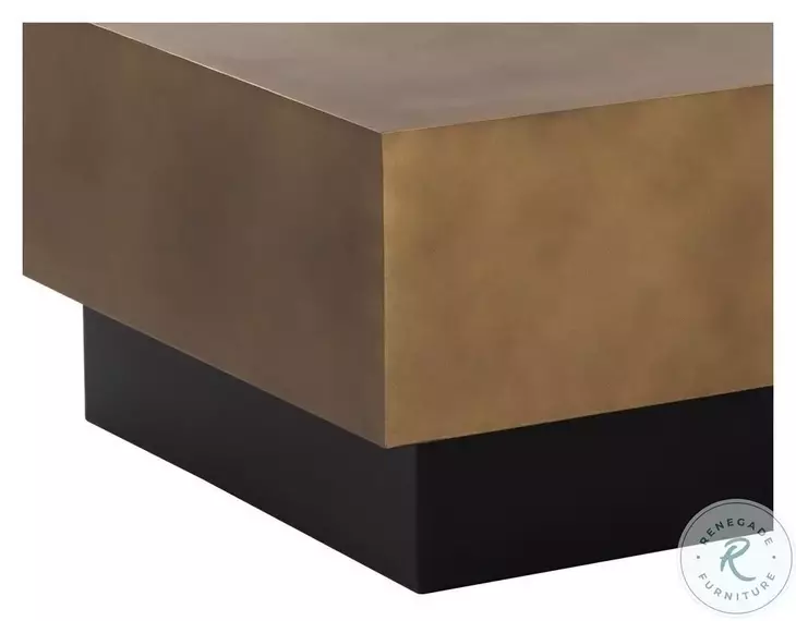 Blakely Antique Brass And Matte Black Coffee Table