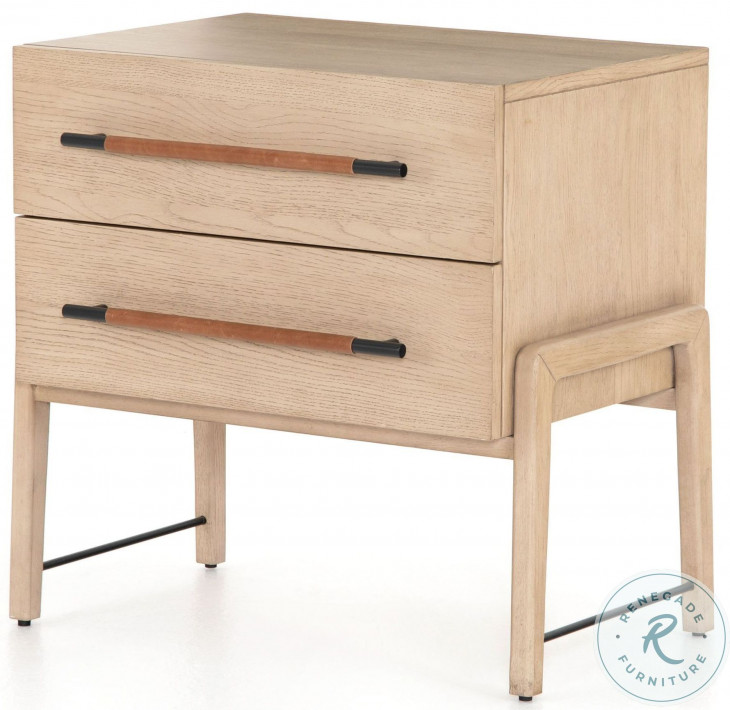 Rosedale Yucca Oak Veneer 2 Drawer Nightstand from Four Hands Coleman