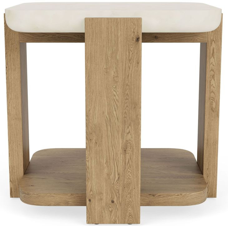 Sanibel Pale Oak and White Rectangular End Table