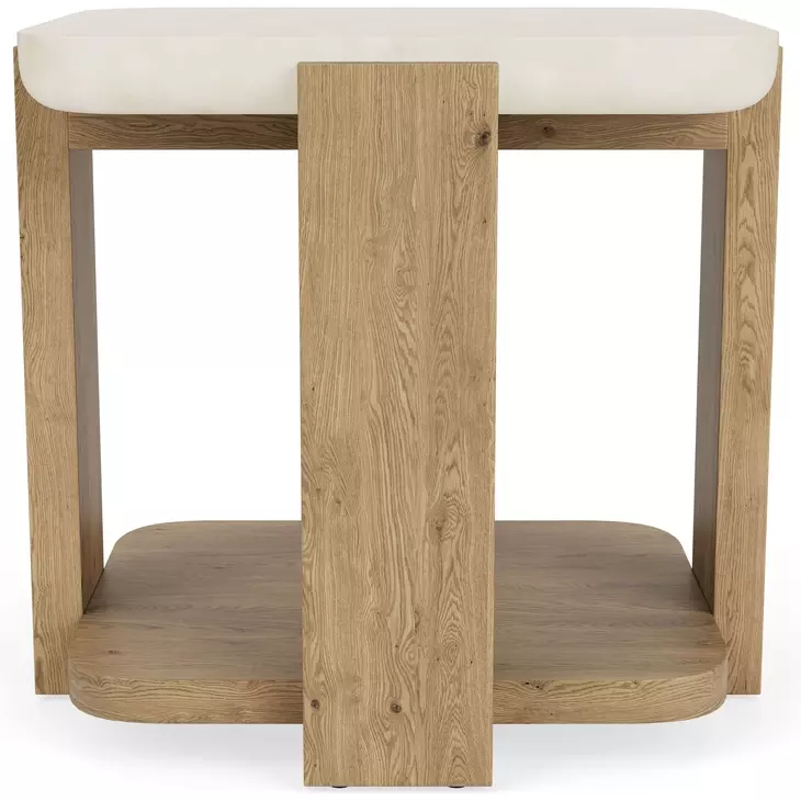 Sanibel Pale Oak and White Rectangular End Table