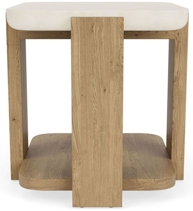 Sanibel Pale Oak and White Rectangular End Table