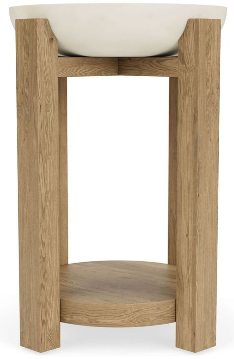 Sanibel Pale Oak and White Round Chairside Table