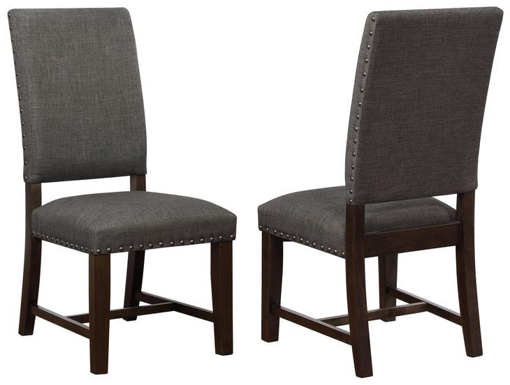 Townsend Warm Grey Upholstered Parson Chair Set of 2