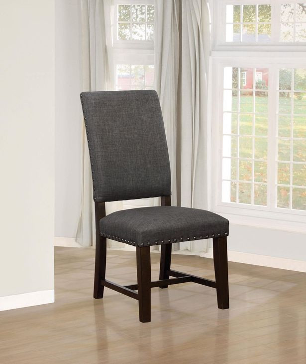 Townsend Warm Grey Upholstered Parson Chair Set of 2