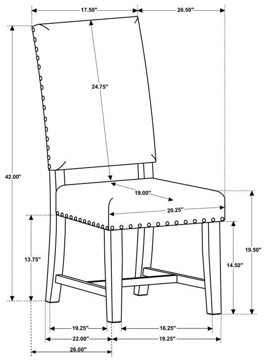 Townsend Warm Grey Upholstered Parson Chair Set of 2