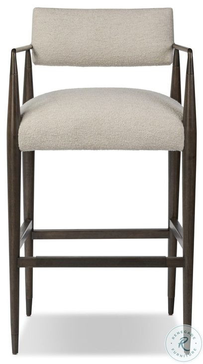 Waldon Charter Oatmeal Performance Fabric Bar Stool