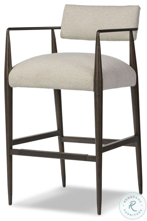Waldon Charter Oatmeal Performance Fabric Bar Stool