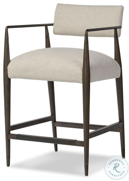 Waldon Charter Oatmeal Performance Fabric Counter Height Stool