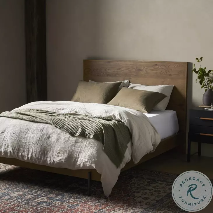 Eaton Amber Oak Resin Upholstered Bedroom Set