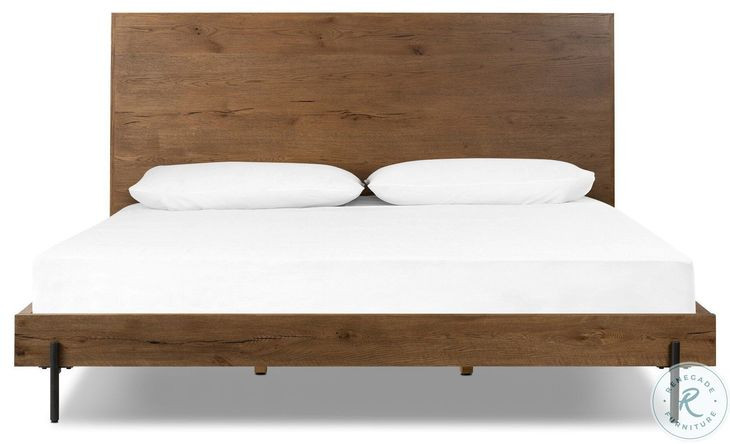 Eaton Amber Oak Resin Queen Upholstered Bed