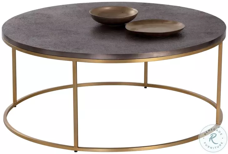 Enya Gunmetal And Brass Coffee Table