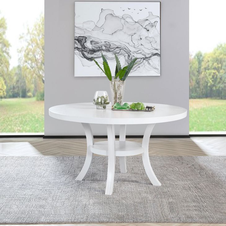 Judd Pearl White 54" Round Dining Table
