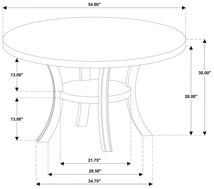Judd Pearl White 54" Round Dining Table