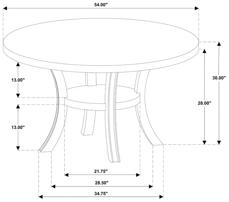 Judd Pearl White 54" Round Dining Table