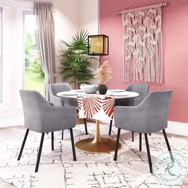 Adage Gray Performance Fabric Dining Chair Set Of 2