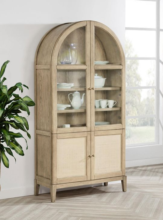 Kailani Beige Oak Vitrine Cabinet