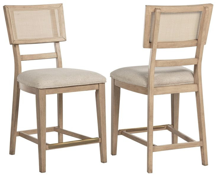 Kailani Beige Oak Counter Height Stool Set Of 2