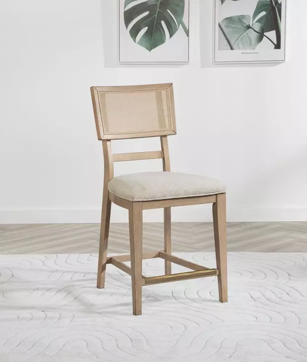 Kailani Beige Oak Counter Height Stool Set Of 2