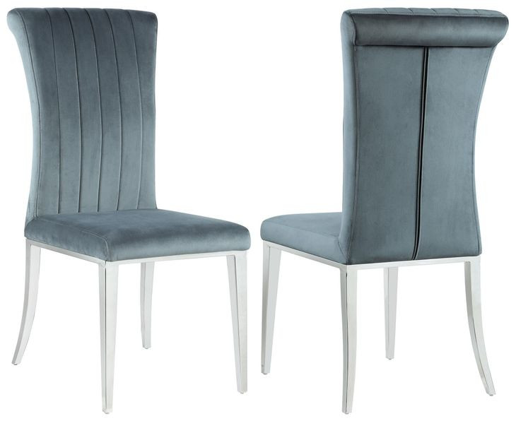 Beaufort Dark Grey Velvet Dining Chair Set Of 2