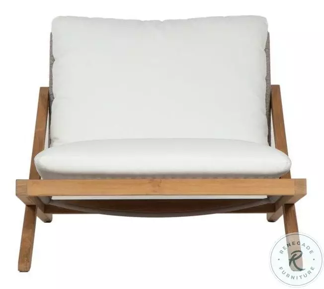 Bari Stinson White Performance Fabric Outdoor Lounge Chair