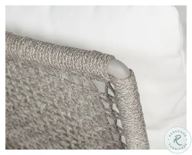 Bari Stinson White Performance Fabric Outdoor Lounge Chair