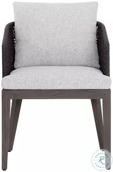 Capri Smoke Gray Outdoor Dining Arm Chair