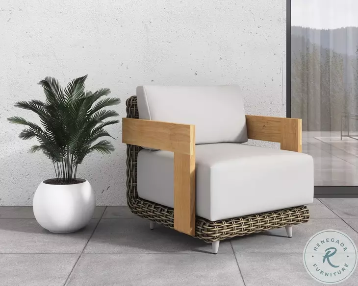 Potenza Palazzo Cream Performance Fabric Outdoor Arm Chair