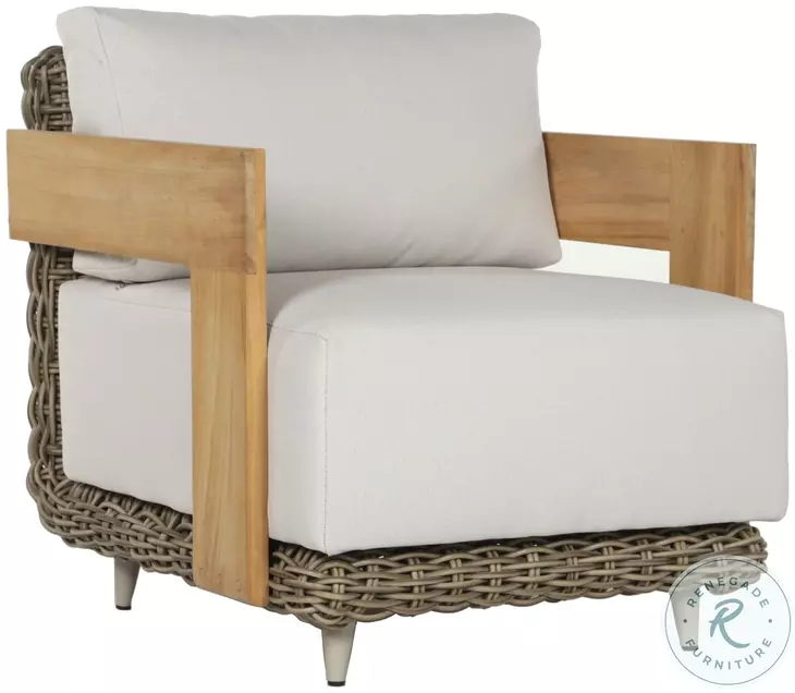 Potenza Palazzo Cream Performance Fabric Outdoor Arm Chair