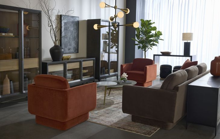 Tuner White And Antique Brass Coffee Table