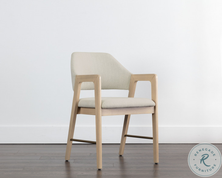 Milton Mina Ivory Dining Arm Chair
