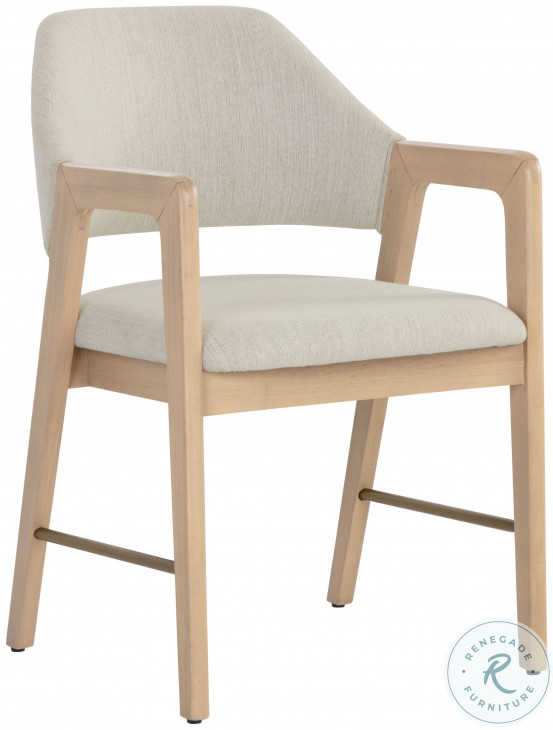 Milton Mina Ivory Dining Arm Chair