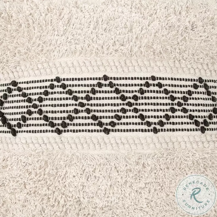 Pisco Beige And Black Ottoman