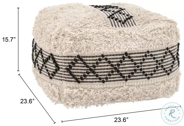 Pisco Beige And Black Ottoman