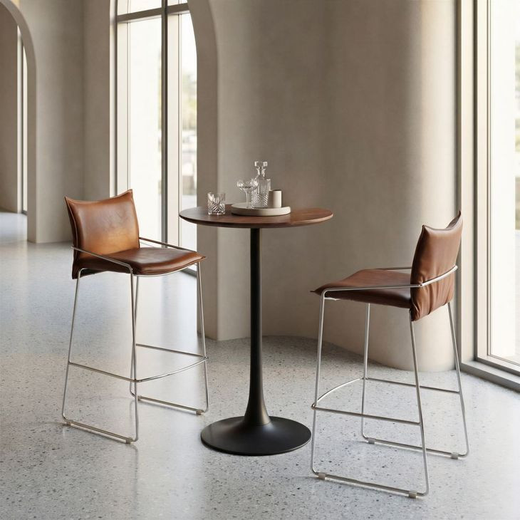 Pola Brown Upholstered Bar Stool