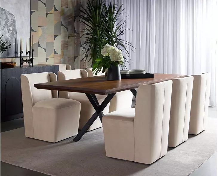 Marbella Piccolo Prosecco Performance Fabric Upholstered Wheeled Dining Chair