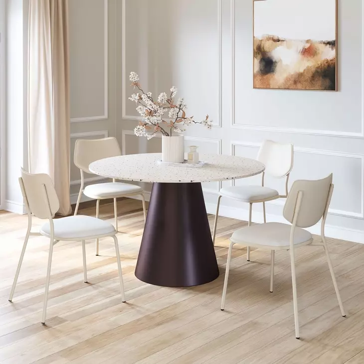 Zeal Light Gray and Taupe Upholstered Dining Chair Set of 4