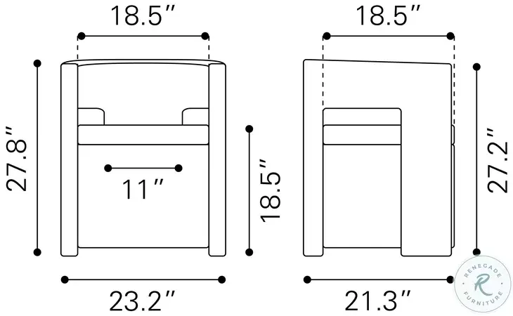 Papua Gray Performance Fabric Dining Chair