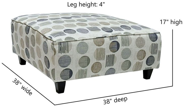 Amos Pebble Gray and White Square Ottoman