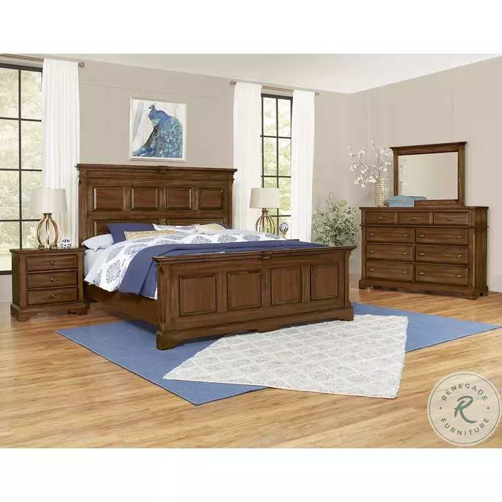 Heritage Amish Cherry Queen Mansion Bed