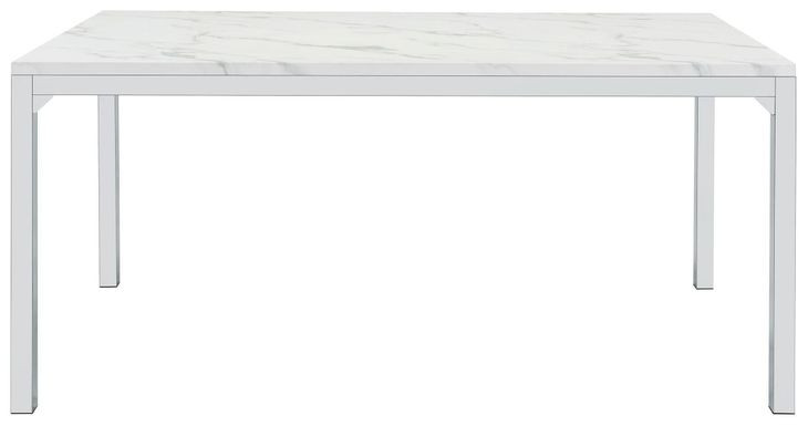 Athena Carrara Marble And Chrome Large Dining Table