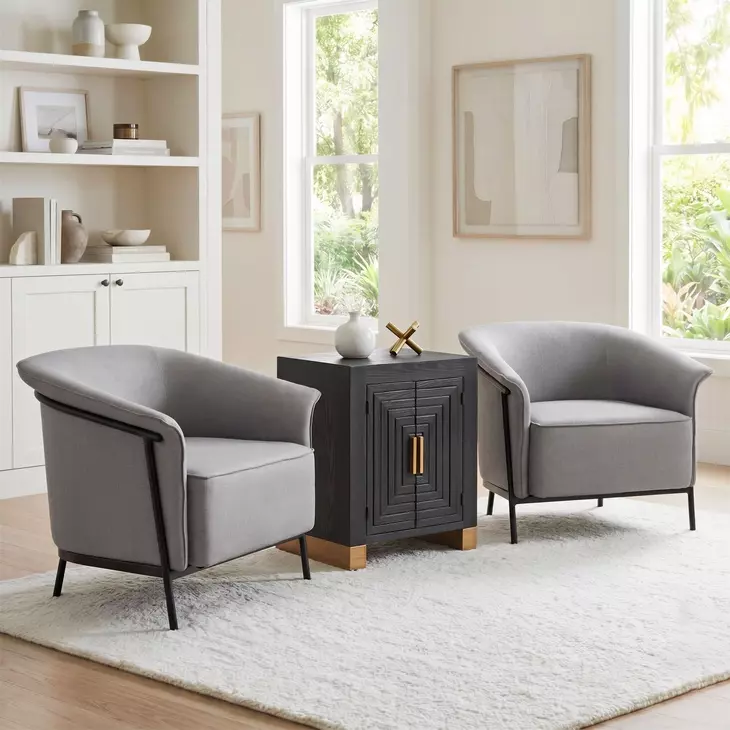 Trazo Black and Brown Rectangular Side Table